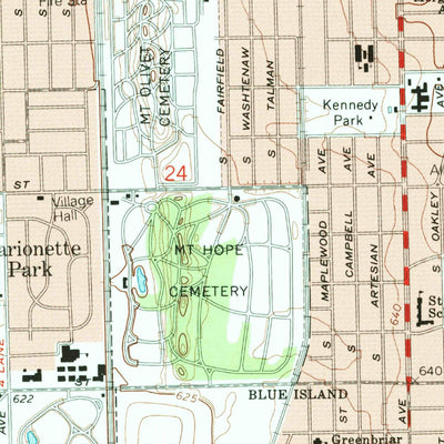 United States Geological Survey Blue Island, IL (1993, 24000-Scale) digital map