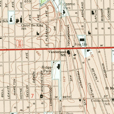 United States Geological Survey Blue Island, IL (1993, 24000-Scale) digital map