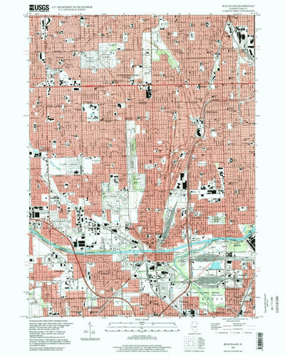 United States Geological Survey Blue Island, IL (1997, 24000-Scale) digital map