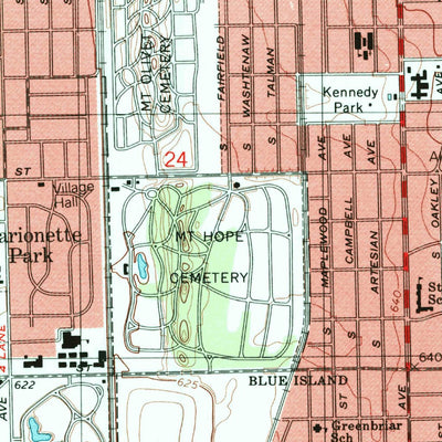 United States Geological Survey Blue Island, IL (1997, 24000-Scale) digital map