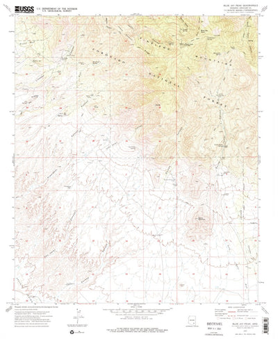 United States Geological Survey Blue Jay Peak, AZ (1972, 24000-Scale) digital map