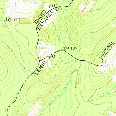 United States Geological Survey Blue Joint, ID-MT (1962, 24000-Scale) digital map