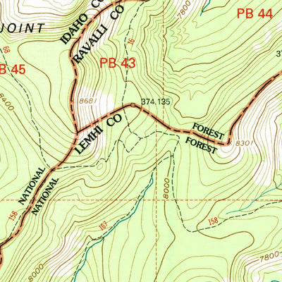 United States Geological Survey Blue Joint, ID-MT (1998, 24000-Scale) digital map