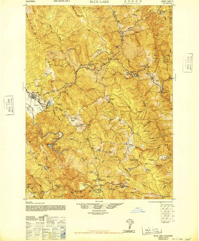 United States Geological Survey Blue Lake, CA (1945, 62500-Scale) digital map