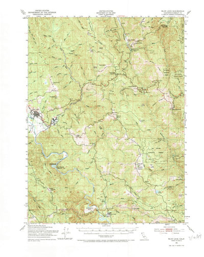 United States Geological Survey Blue Lake, CA (1951, 62500-Scale) digital map