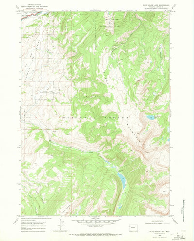 United States Geological Survey Blue Miner Lake, WY (1968, 24000-Scale) digital map