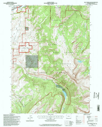 United States Geological Survey Blue Miner Lake, WY (1996, 24000-Scale) digital map