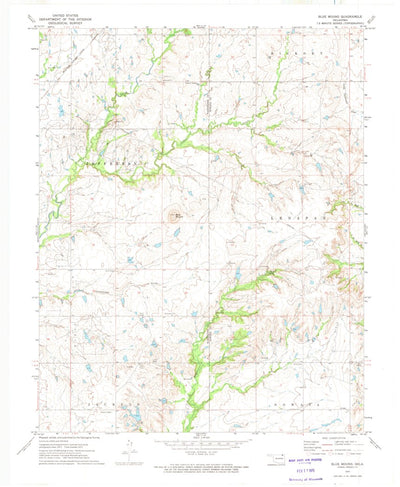 United States Geological Survey Blue Mound, OK (1972, 24000-Scale) digital map