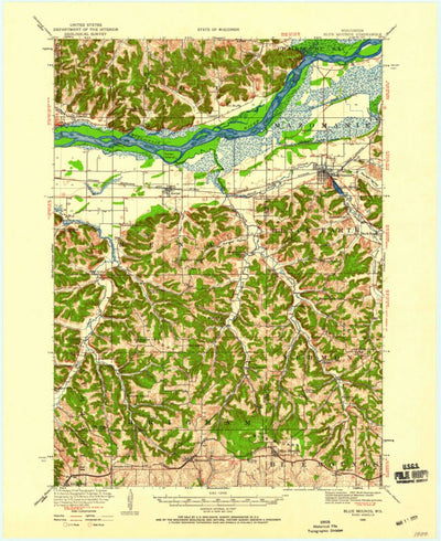 United States Geological Survey Blue Mounds, WI (1920, 62500-Scale) digital map