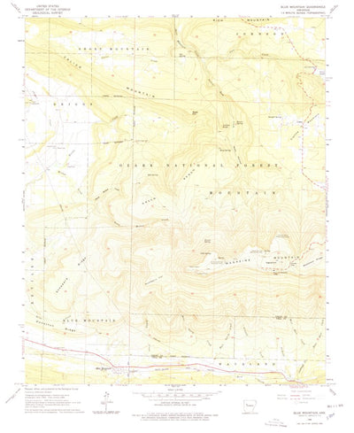 United States Geological Survey Blue Mountain, AR (1966, 24000-Scale) digital map