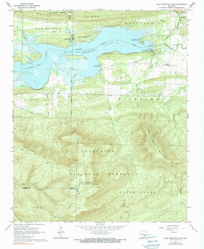 United States Geological Survey Blue Mountain Dam, AR (1966, 24000-Scale) digital map
