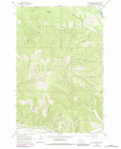 United States Geological Survey Blue Mountain, MT (1964, 24000-Scale) digital map
