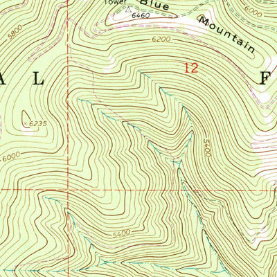 United States Geological Survey Blue Mountain, MT (1964, 24000-Scale) digital map
