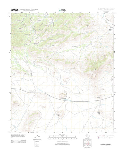 United States Geological Survey Blue Mountain, TX (2012, 24000-Scale) digital map