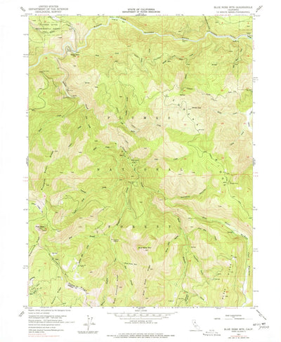 United States Geological Survey Blue Nose Mountain, CA (1951, 24000-Scale) digital map