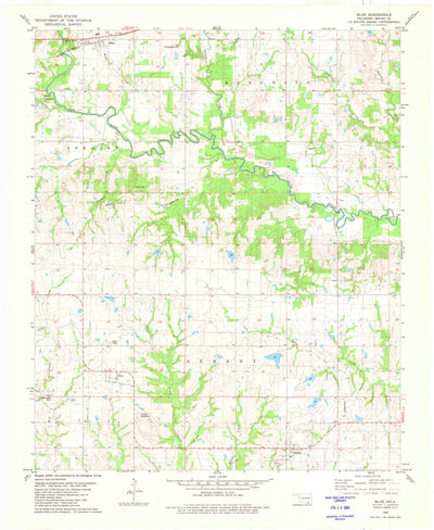 United States Geological Survey Blue, OK (1980, 24000-Scale) digital map