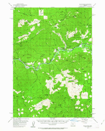 United States Geological Survey Blue River, OR (1955, 62500-Scale) digital map