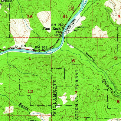 United States Geological Survey Blue River, OR (1955, 62500-Scale) digital map