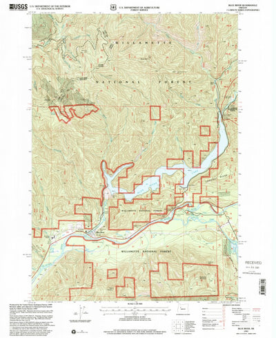 United States Geological Survey Blue River, OR (1997, 24000-Scale) digital map