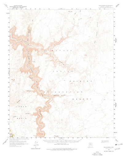 United States Geological Survey Blue Spring, AZ (1955, 62500-Scale) digital map
