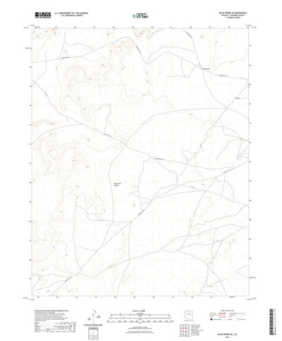 United States Geological Survey Blue Spring SE, AZ (2021, 24000-Scale) digital map
