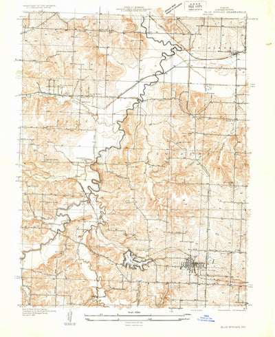 United States Geological Survey Blue Springs, MO (1933, 24000-Scale) digital map