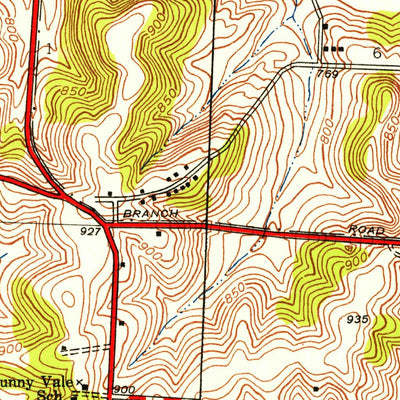 United States Geological Survey Blue Springs, MO (1945, 24000-Scale) digital map