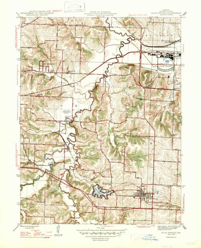 United States Geological Survey Blue Springs, MO (1947, 31680-Scale) digital map