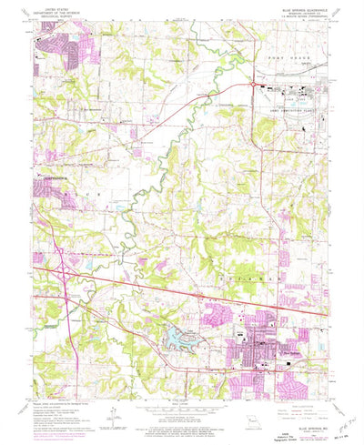 United States Geological Survey Blue Springs, MO (1965, 24000-Scale) digital map