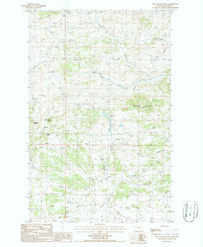 United States Geological Survey Blue Stone Peak, MT (1987, 24000-Scale) digital map