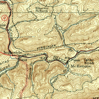 United States Geological Survey Bluefield, WV-VA (1926, 62500-Scale) digital map