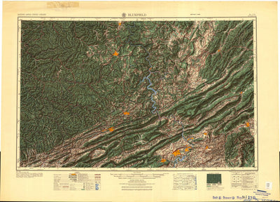 United States Geological Survey Bluefield, WV-VA-KY (1955, 250000-Scale) digital map