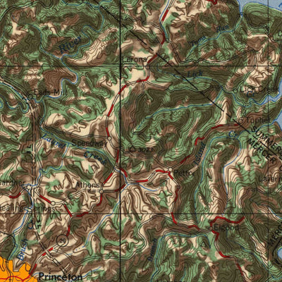 United States Geological Survey Bluefield, WV-VA-KY (1955, 250000-Scale) digital map