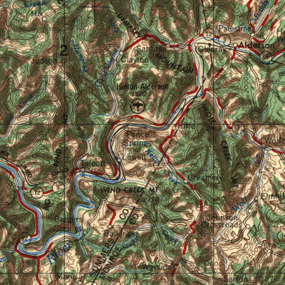 United States Geological Survey Bluefield, WV-VA-KY (1955, 250000-Scale) digital map