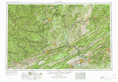 United States Geological Survey Bluefield, WV-VA-KY (1957, 250000-Scale) digital map