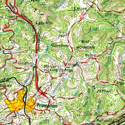 United States Geological Survey Bluefield, WV-VA-KY (1957, 250000-Scale) digital map