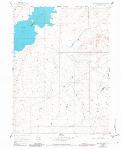 United States Geological Survey Bluegrass Wells, WY (1955, 24000-Scale) digital map