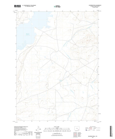 United States Geological Survey Bluegrass Wells, WY (2021, 24000-Scale) digital map