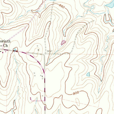 United States Geological Survey Bluett, TX (1960, 24000-Scale) digital map