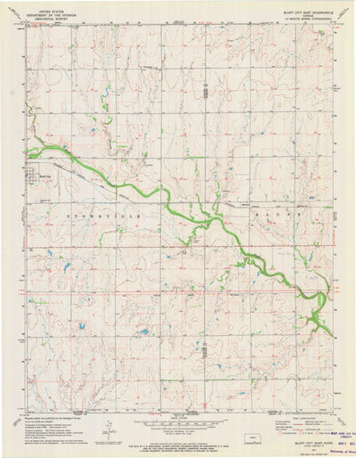 United States Geological Survey Bluff City East, KS (1971, 24000-Scale) digital map