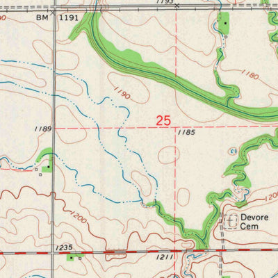 United States Geological Survey Bluff City East, KS (1971, 24000-Scale) digital map