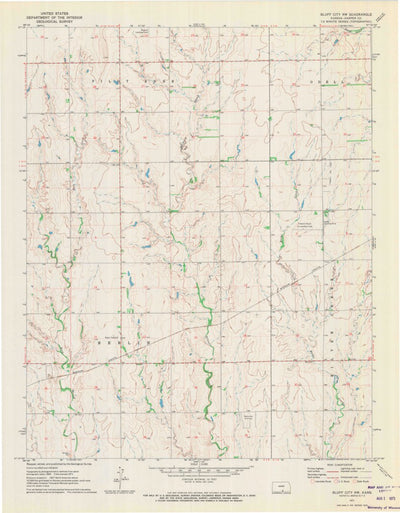 United States Geological Survey Bluff City NW, KS (1971, 24000-Scale) digital map