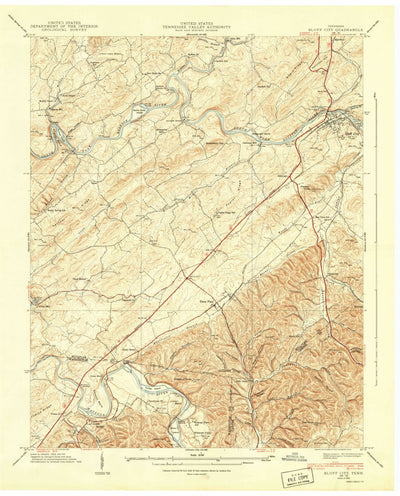 United States Geological Survey Bluff City, TN (1940, 24000-Scale) digital map
