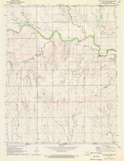 United States Geological Survey Bluff City West, KS (1971, 24000-Scale) digital map