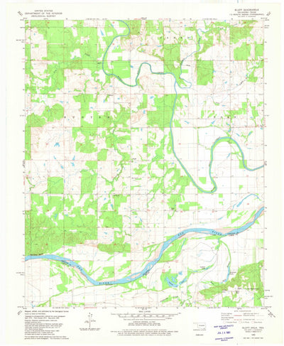 United States Geological Survey Bluff, OK-TX (1980, 24000-Scale) digital map