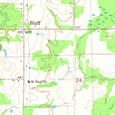 United States Geological Survey Bluff, OK-TX (1980, 24000-Scale) digital map