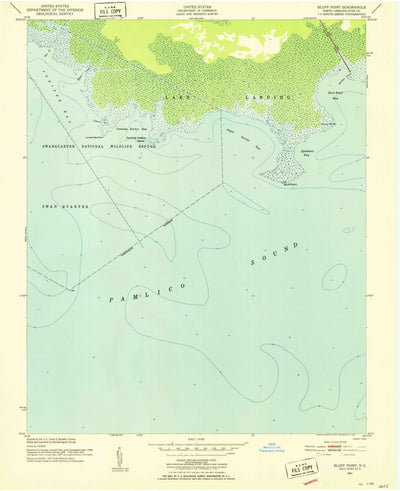 United States Geological Survey Bluff Point, NC (1951, 24000-Scale) digital map