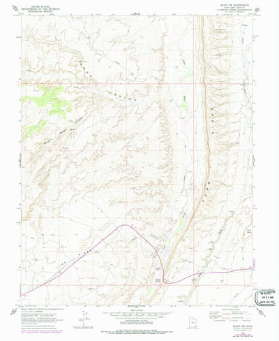 United States Geological Survey Bluff SW, UT (1962, 24000-Scale) digital map