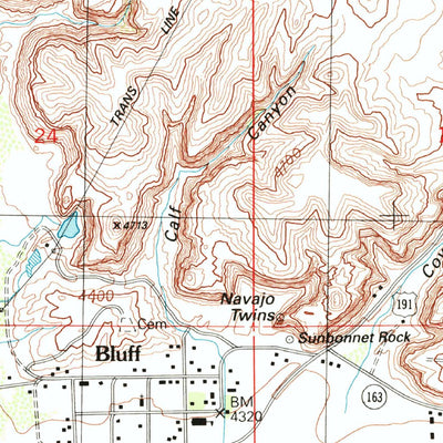 United States Geological Survey Bluff, UT (1989, 24000-Scale) digital map