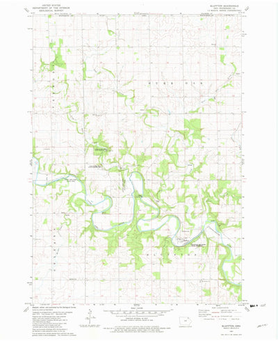 United States Geological Survey Bluffton, IA (1981, 24000-Scale) digital map